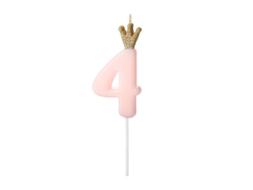 Picture of CANDLE CROWN PINK NUMBER 4